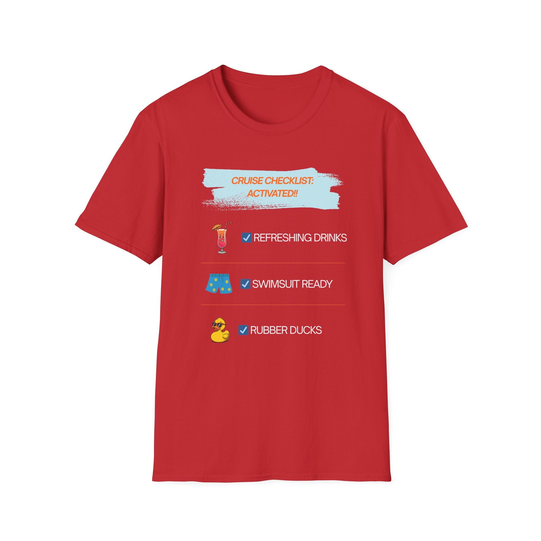 Cruise Checklist Activated T‑Shirt Male — Vacation Packing & Cruise Essentials Tee