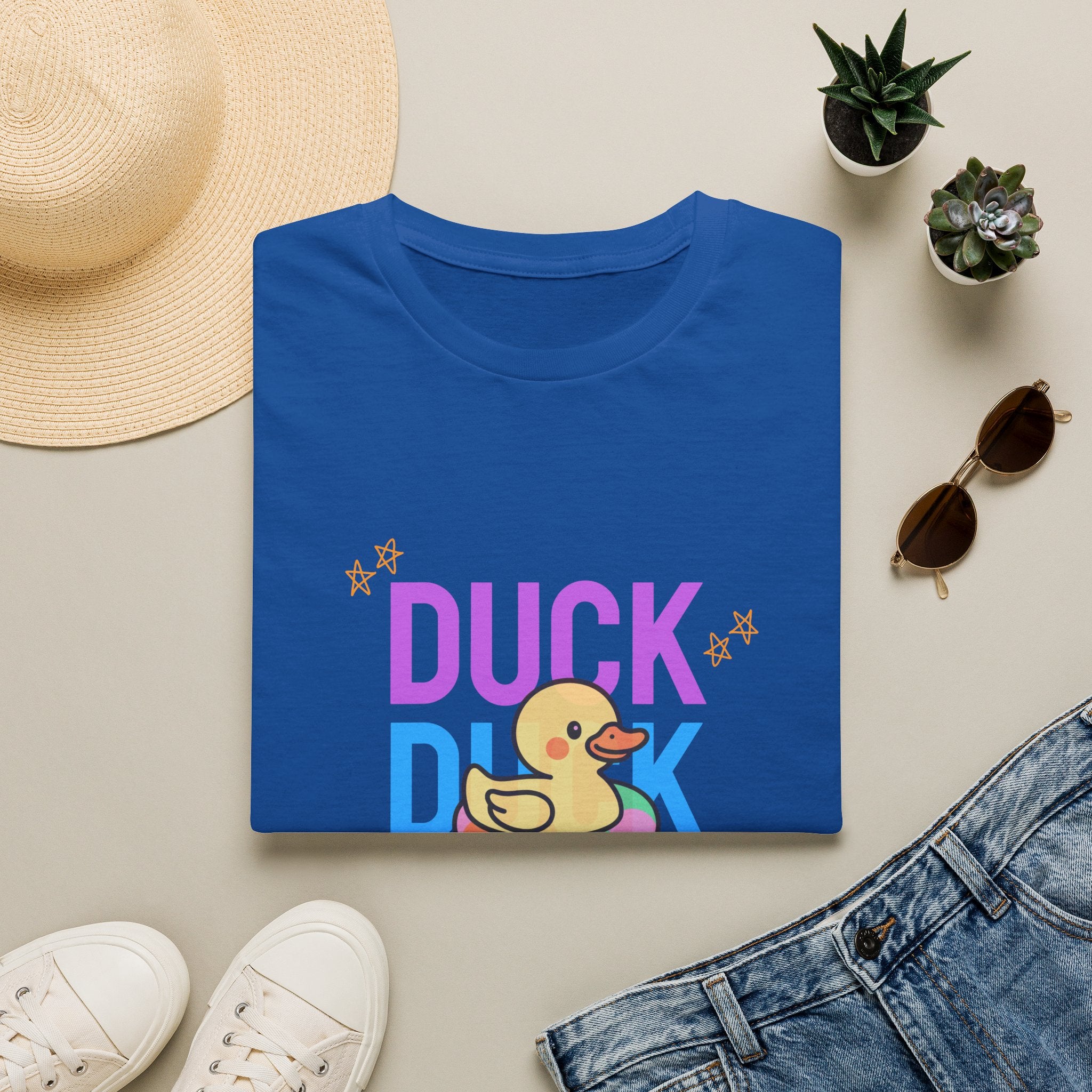 Duck Duck Rubber Duck T-Shirt — Cute Neon Duck Kids & Adult Graphic Tee