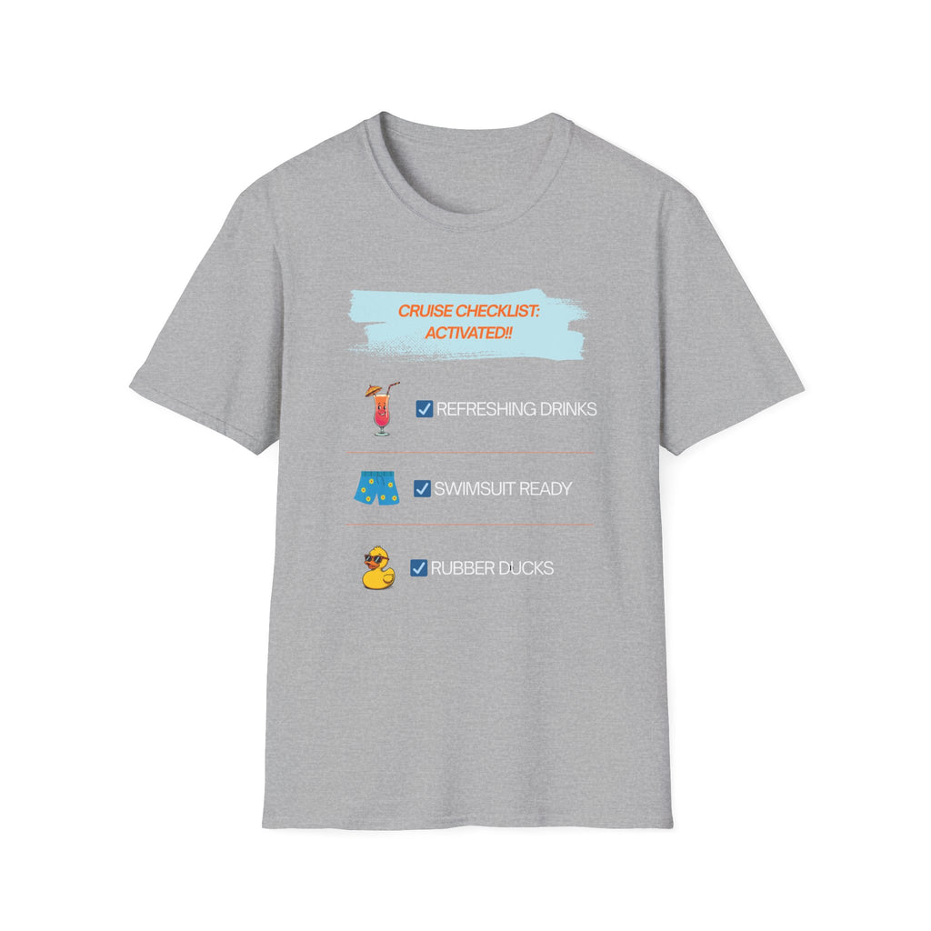 Cruise Checklist Activated T‑Shirt Male — Vacation Packing & Cruise Essentials Tee