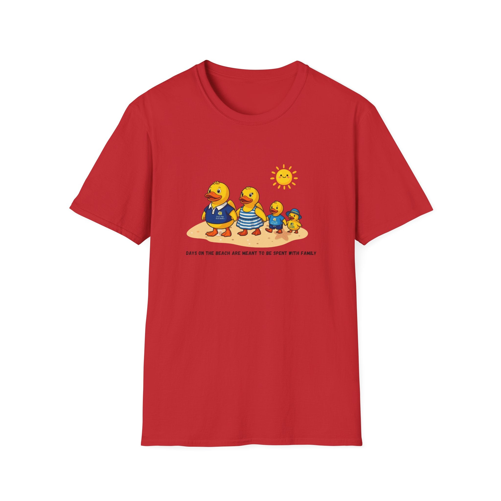 Rubber Duck Family Beach T-Shirt — Cute Sunny Ducks Graphic Tee