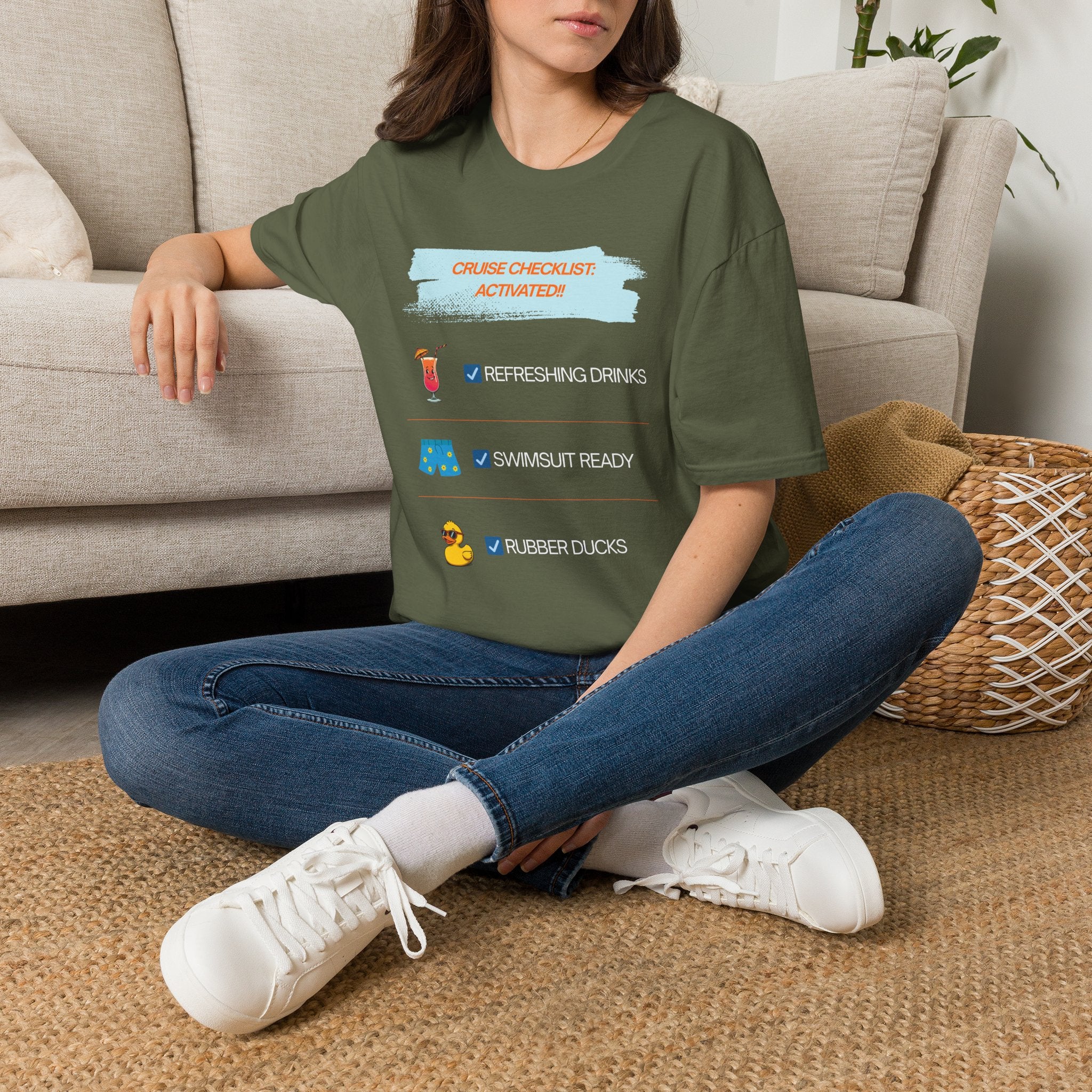 Cruise Checklist Activated T‑Shirt Male — Vacation Packing & Cruise Essentials Tee