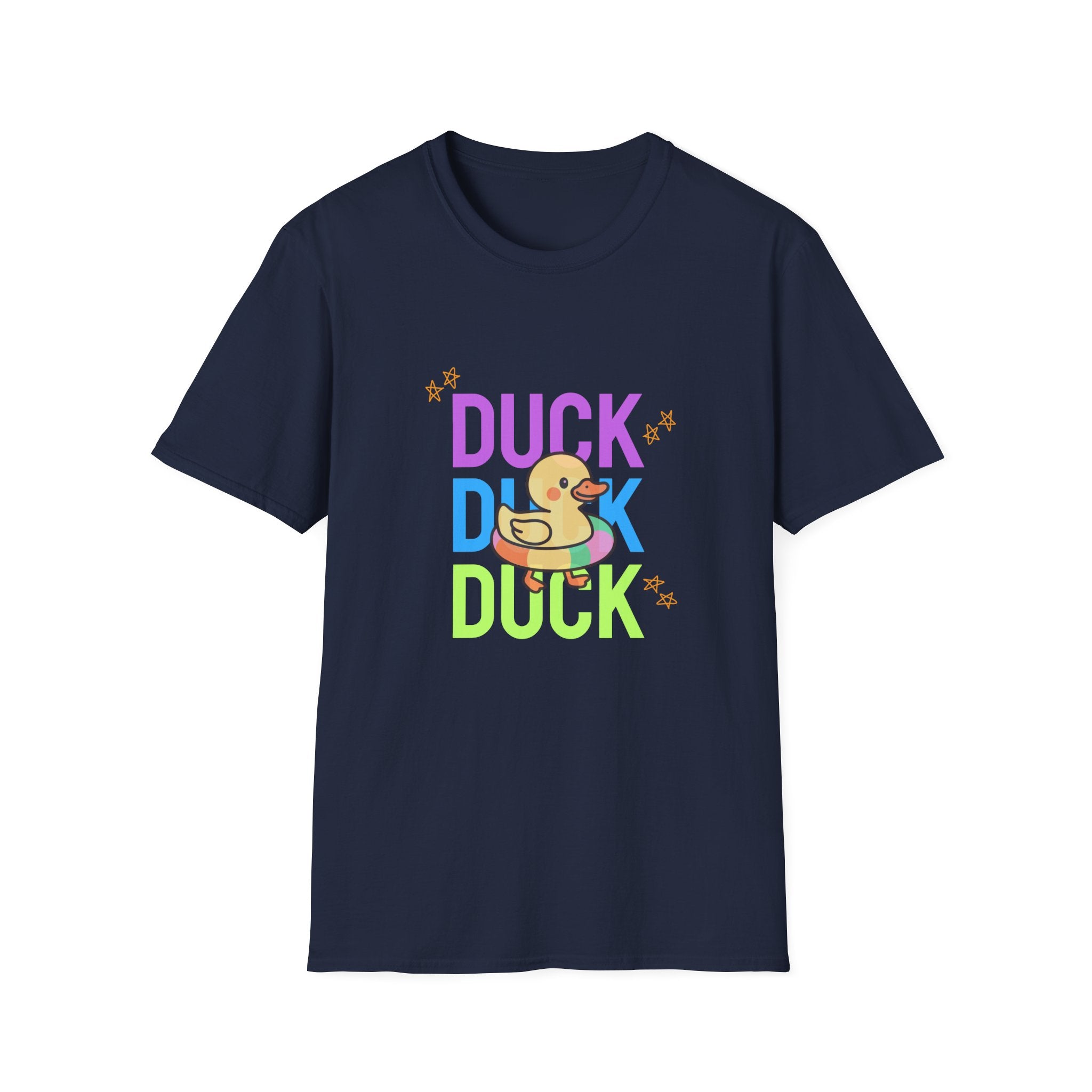 Duck Duck Rubber Duck T-Shirt — Cute Neon Duck Kids & Adult Graphic Tee