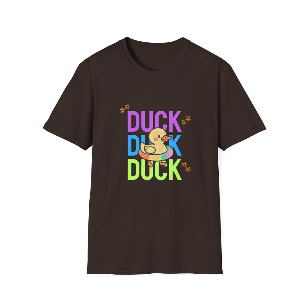 Duck Duck Rubber Duck T-Shirt — Cute Neon Duck Kids & Adult Graphic Tee