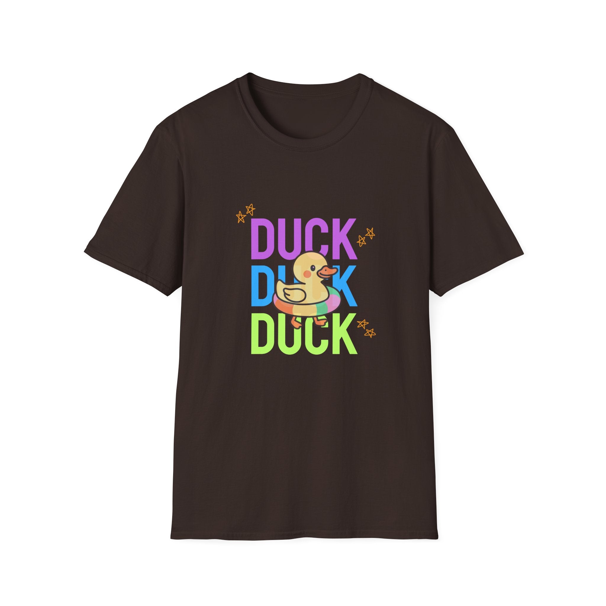 Duck Duck Rubber Duck T-Shirt — Cute Neon Duck Kids & Adult Graphic Tee