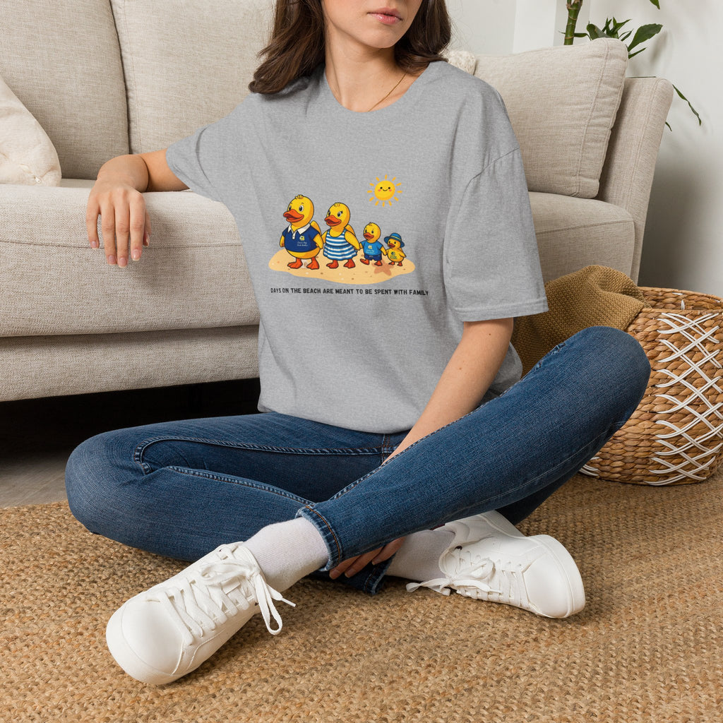 Rubber Duck Family Beach T-Shirt — Cute Sunny Ducks Graphic Tee