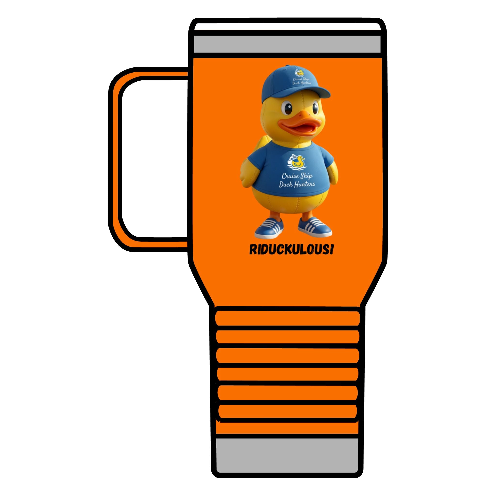 Duck Mascot 20oz Travel Mug – 'Riduckulous!' Cute Rubber Duck Coffee Tumbler