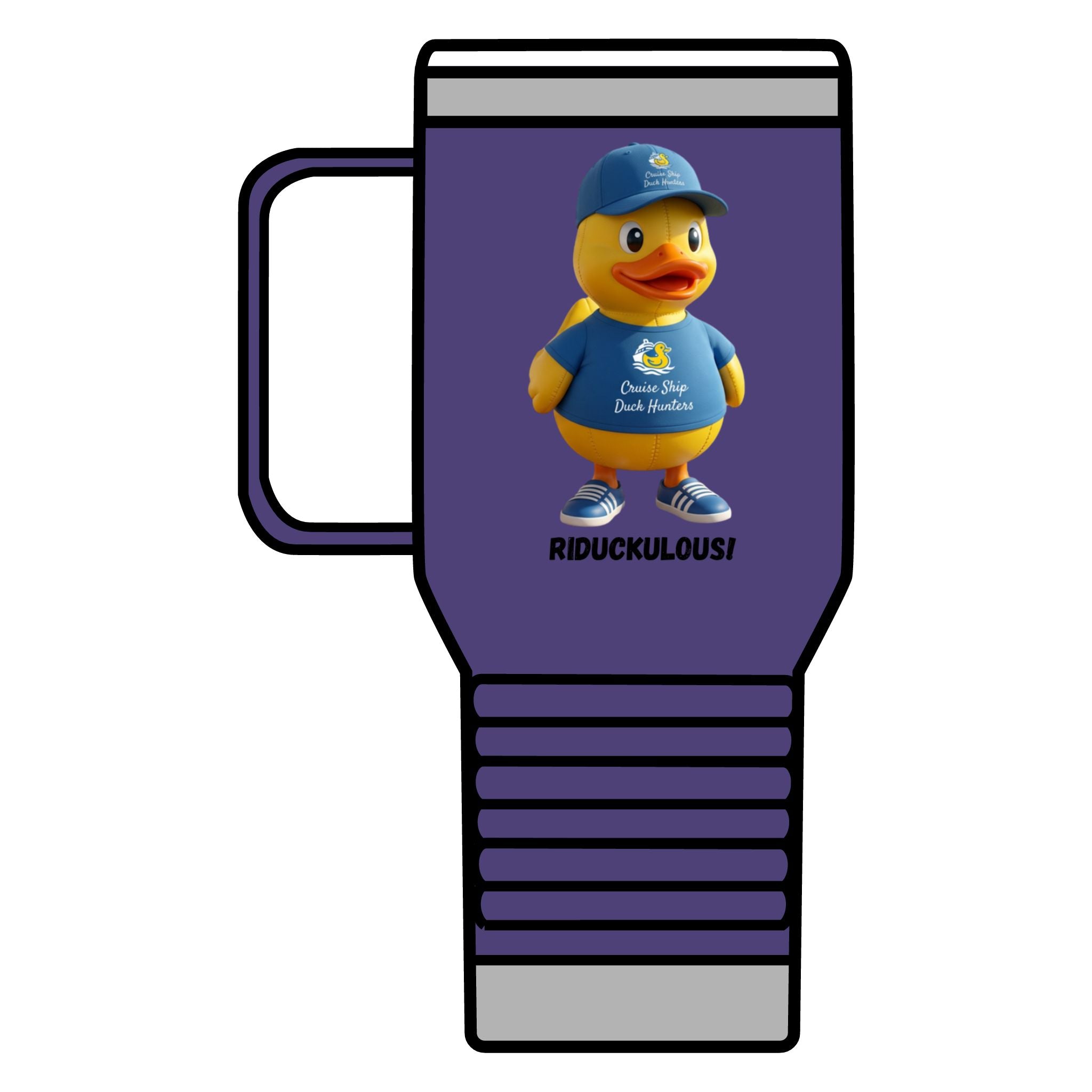 Duck Mascot 20oz Travel Mug – 'Riduckulous!' Cute Rubber Duck Coffee Tumbler