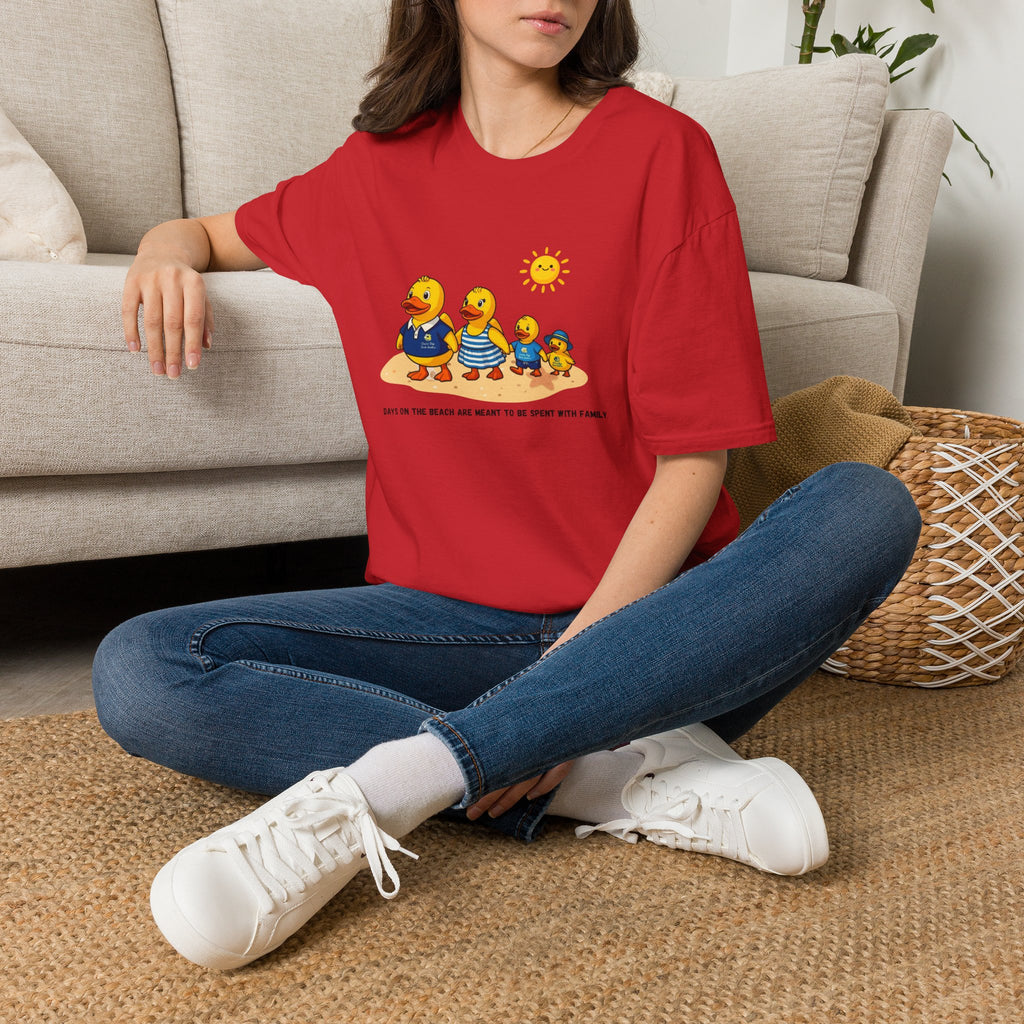Rubber Duck Family Beach T-Shirt — Cute Sunny Ducks Graphic Tee