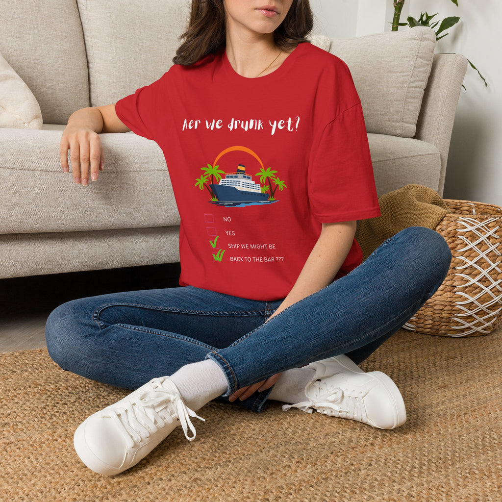 Cruise Vacation T‑Shirt - 'Are We Drunk Yet?' Funny Beach & Party Tee