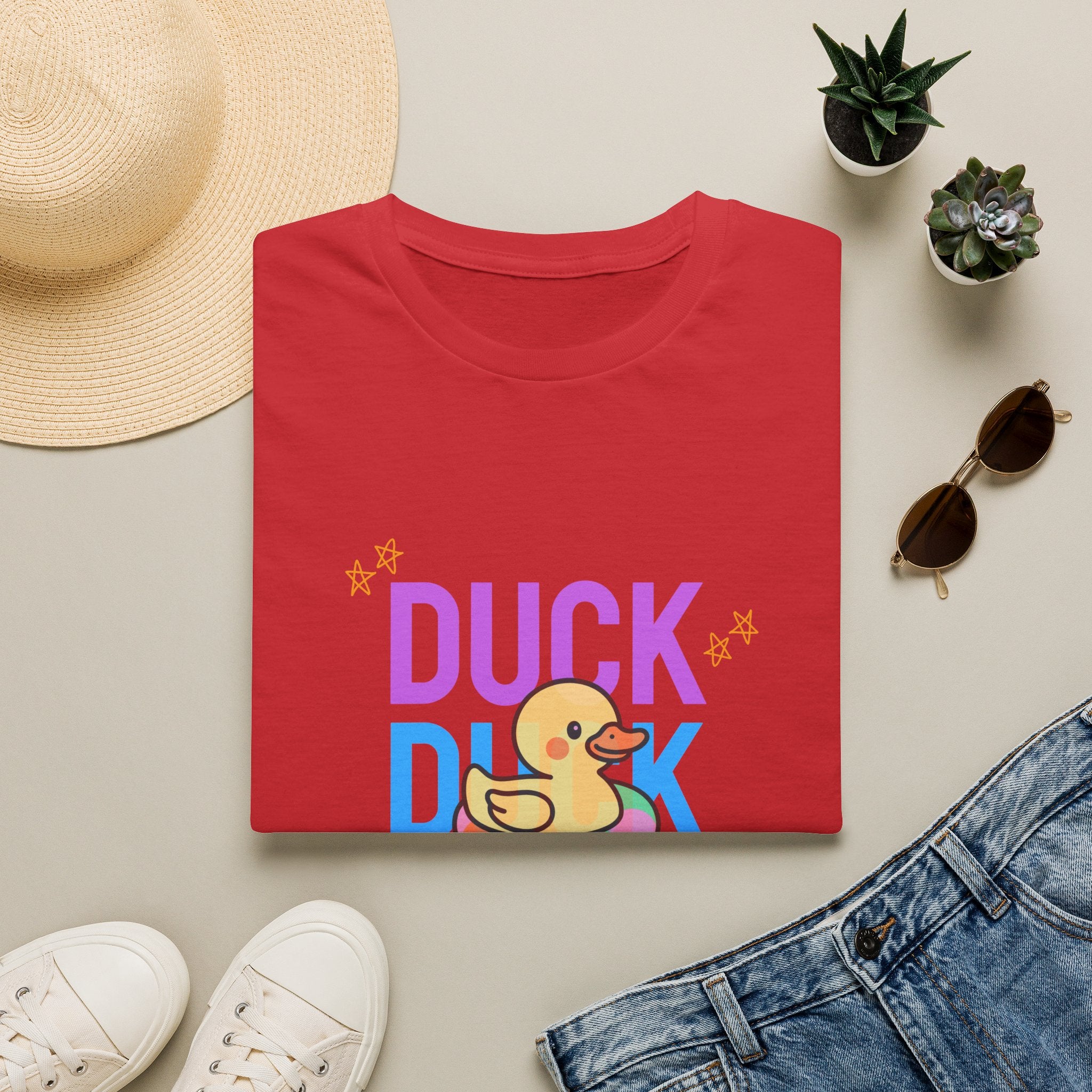 Duck Duck Rubber Duck T-Shirt — Cute Neon Duck Kids & Adult Graphic Tee