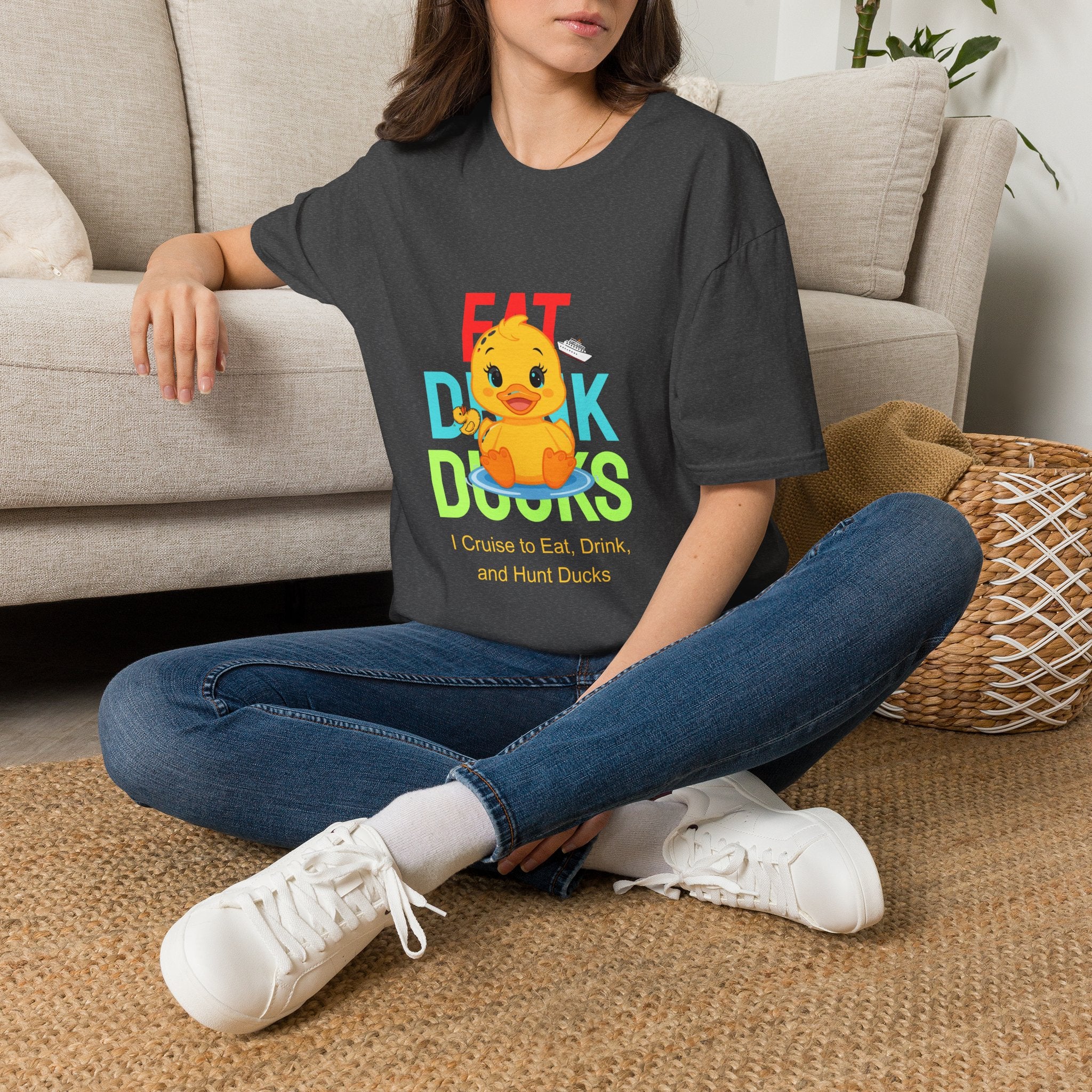 Duck Graphic T-Shirt — Cute "Eat Drink, Duck" Cartoon Tee