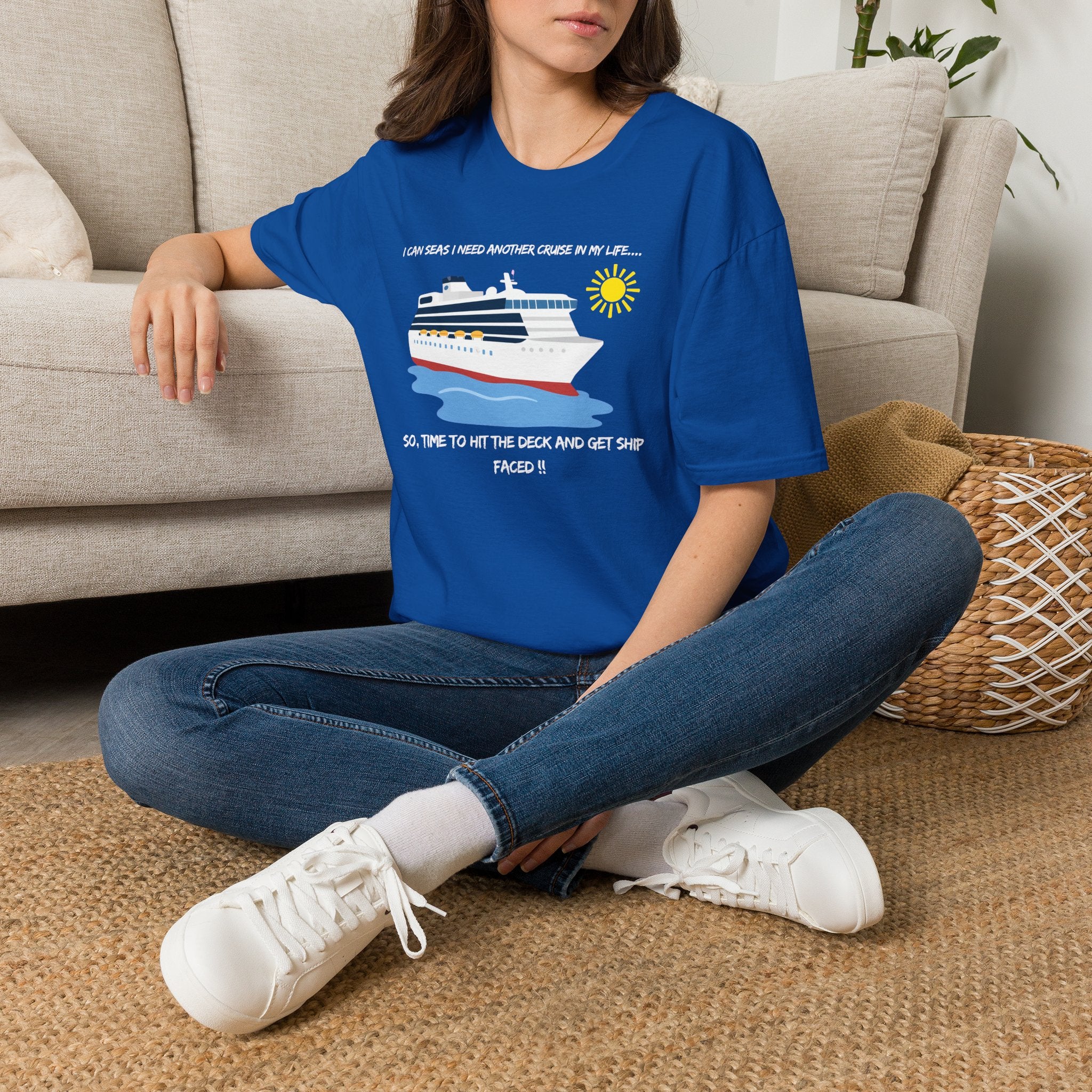 Ship Faced Cruise Ship Tee — Summer Vacation Boat Graphic T-Shirt