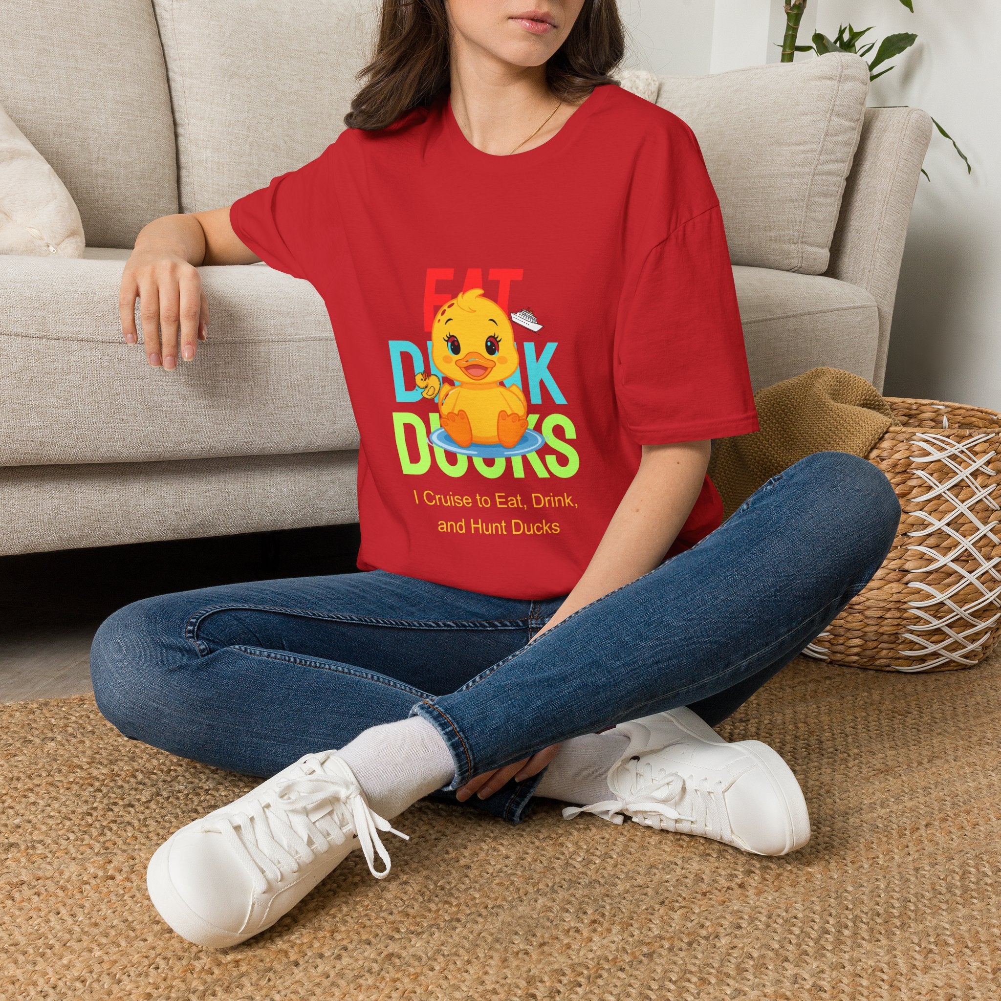 Duck Graphic T-Shirt — Cute "Eat Drink, Duck" Cartoon Tee