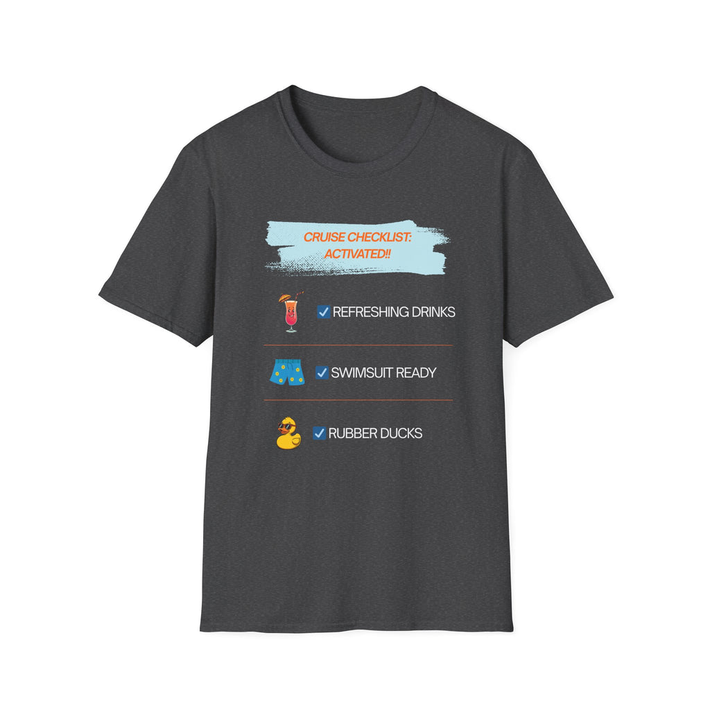 Cruise Checklist Activated T‑Shirt Male — Vacation Packing & Cruise Essentials Tee
