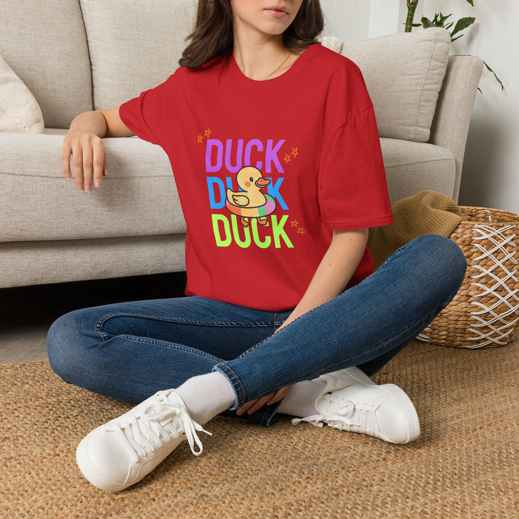 Duck Duck Rubber Duck T-Shirt — Cute Neon Duck Kids & Adult Graphic Tee