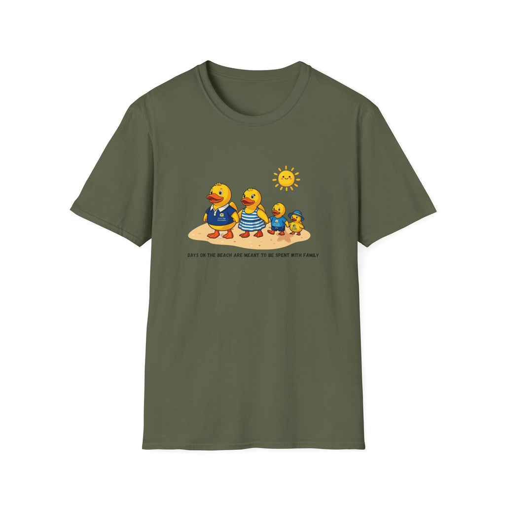 Rubber Duck Family Beach T-Shirt — Cute Sunny Ducks Graphic Tee