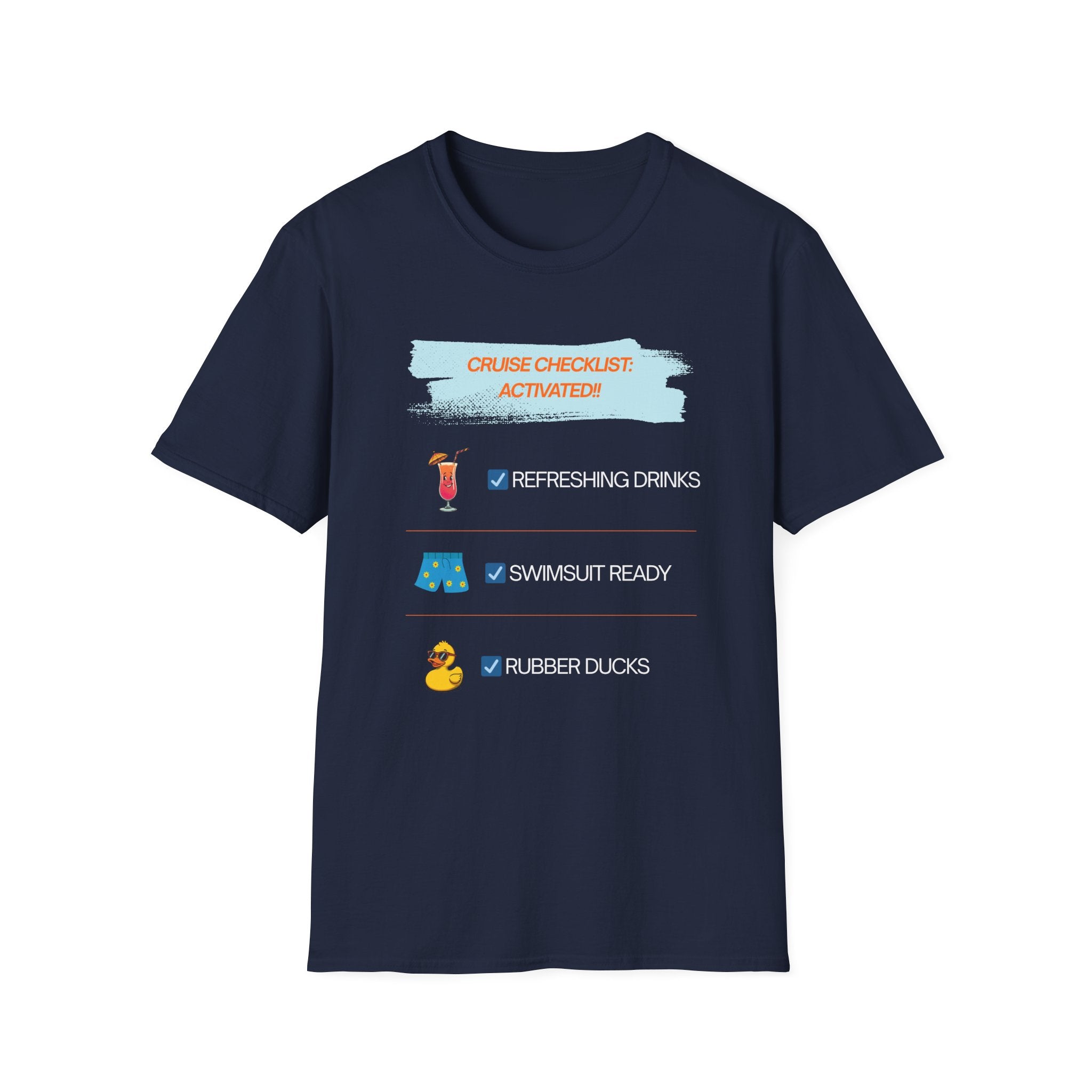 Cruise Checklist Activated T‑Shirt Male — Vacation Packing & Cruise Essentials Tee