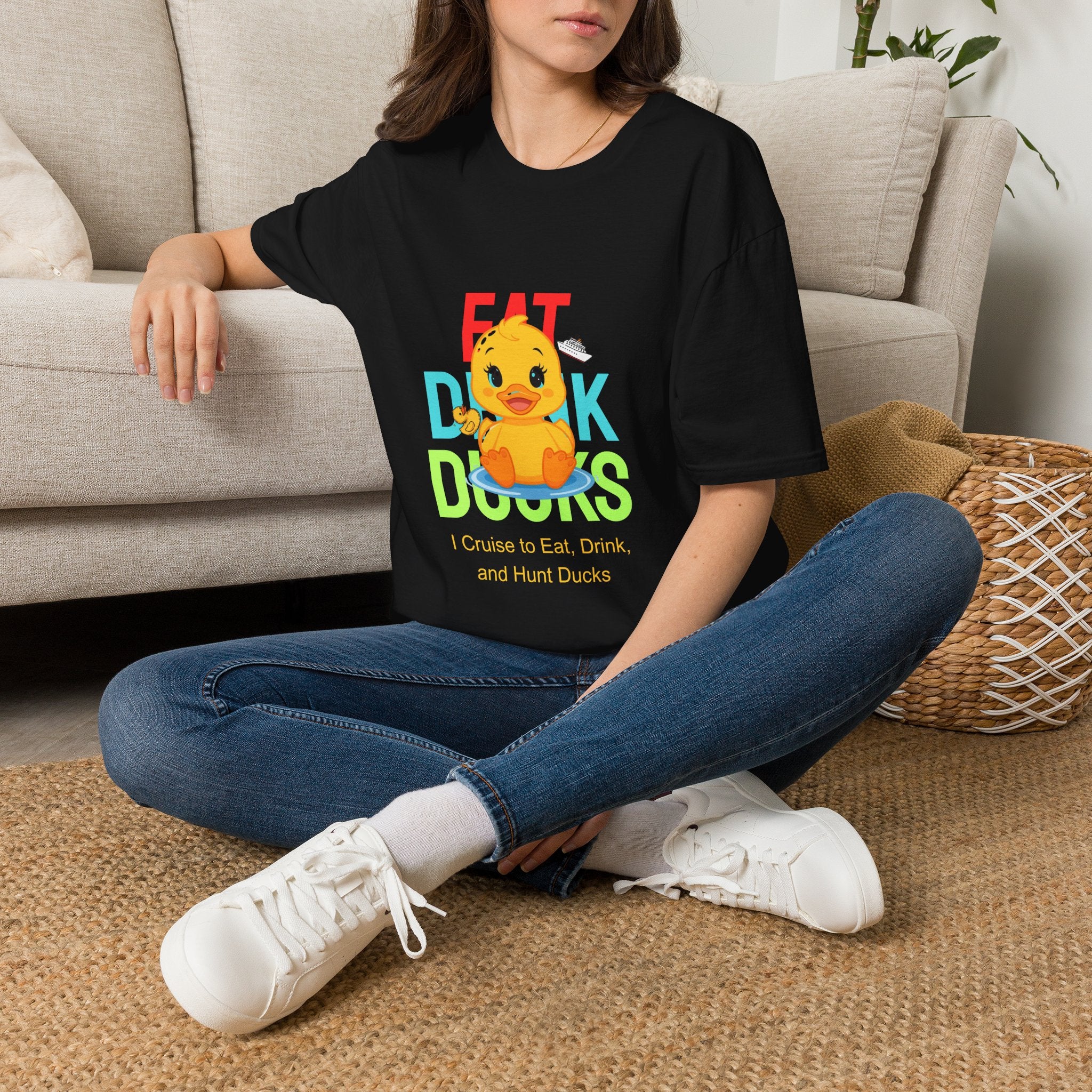 Duck Graphic T-Shirt — Cute "Eat Drink, Duck" Cartoon Tee