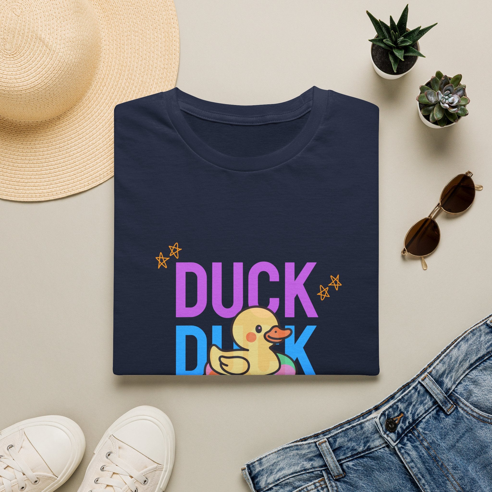 Duck Duck Rubber Duck T-Shirt — Cute Neon Duck Kids & Adult Graphic Tee