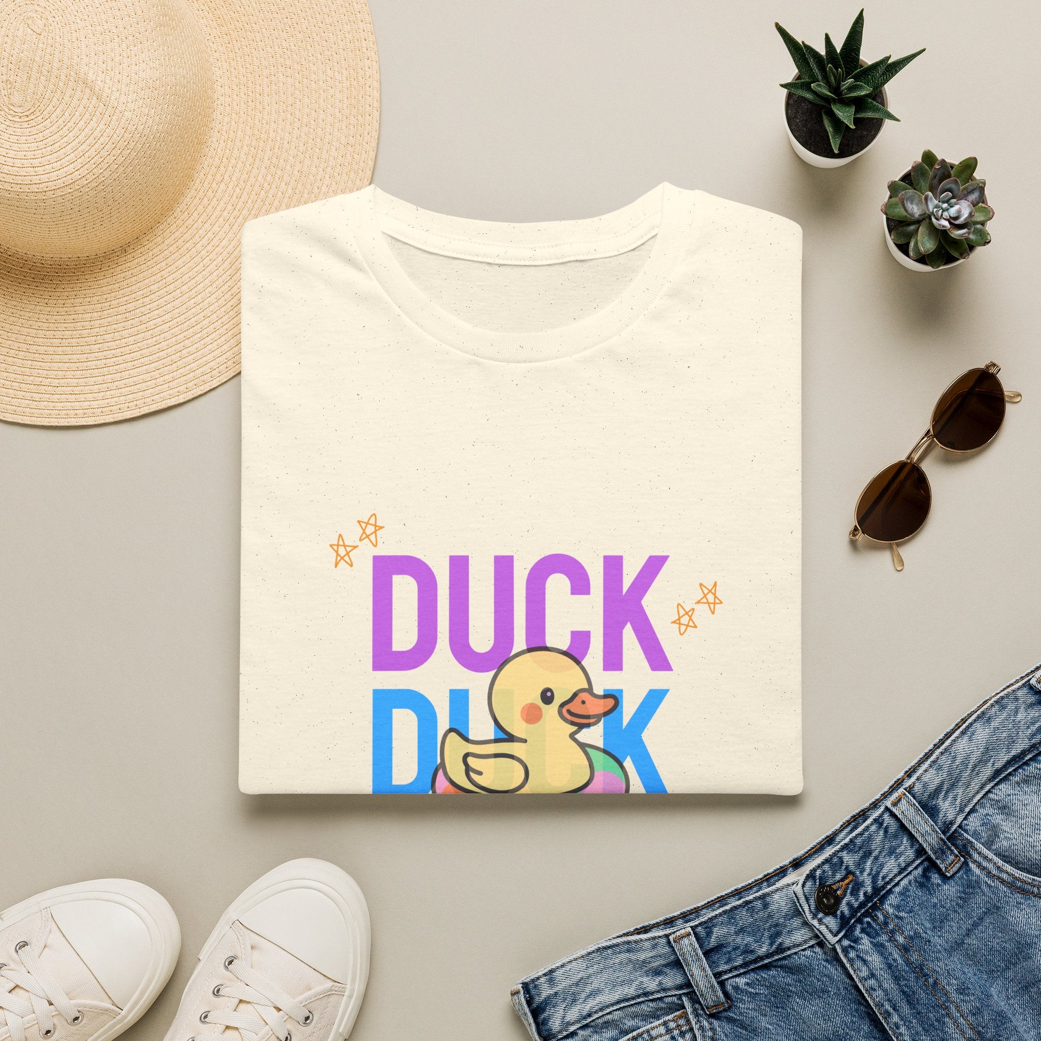 Duck Duck Rubber Duck T-Shirt — Cute Neon Duck Kids & Adult Graphic Tee