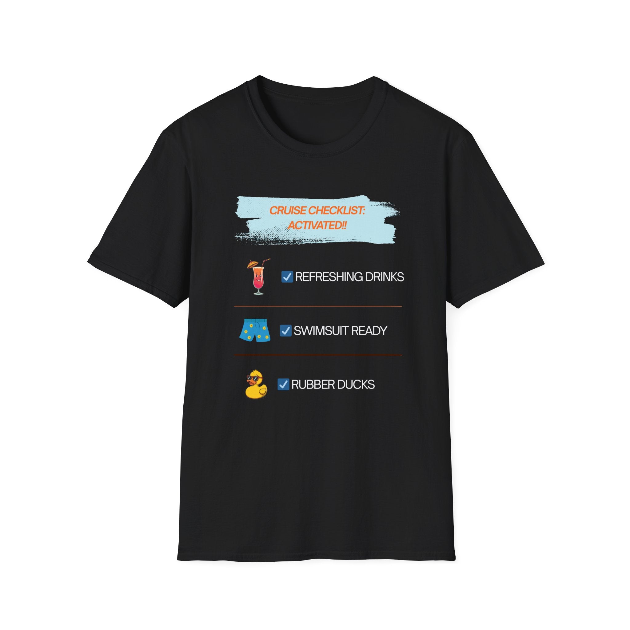 Cruise Checklist Activated T‑Shirt Male — Vacation Packing & Cruise Essentials Tee