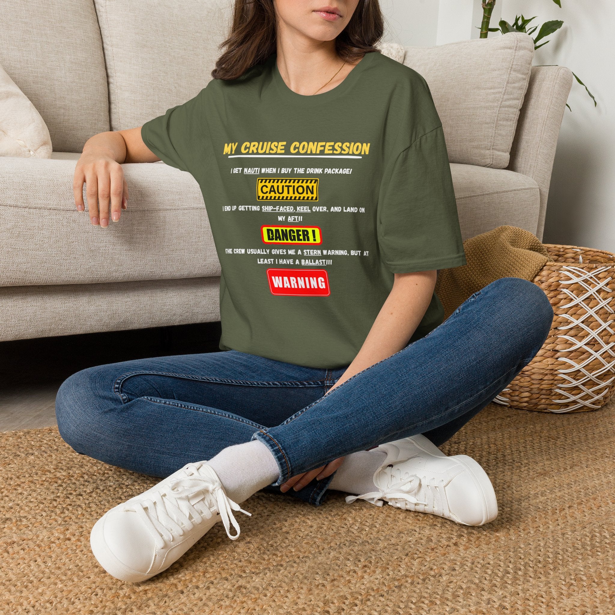 Cruise Confessions T-Shirt — “My Cruise Confession” Warning Graphic Tee