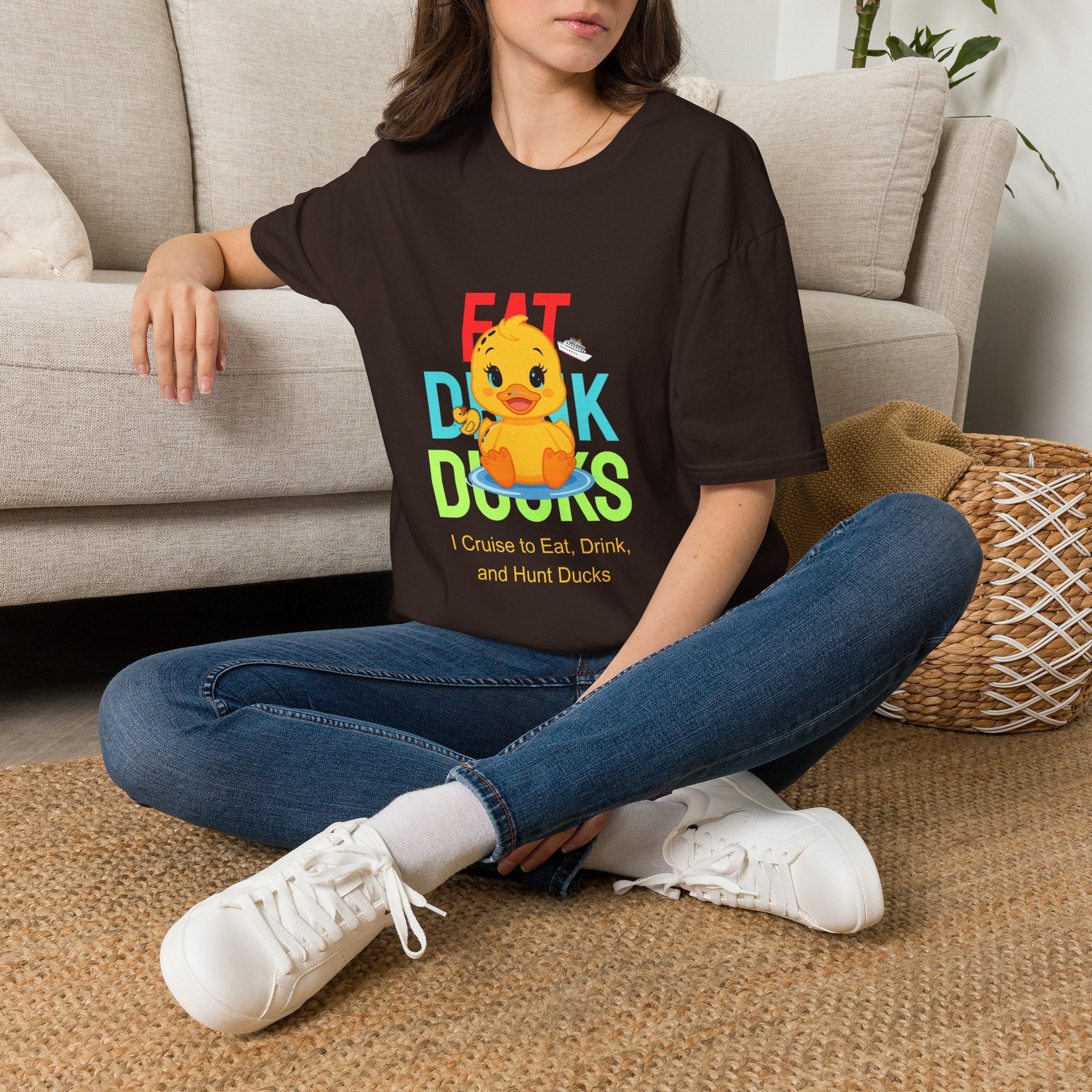 Duck Graphic T-Shirt — Cute "Eat Drink, Duck" Cartoon Tee