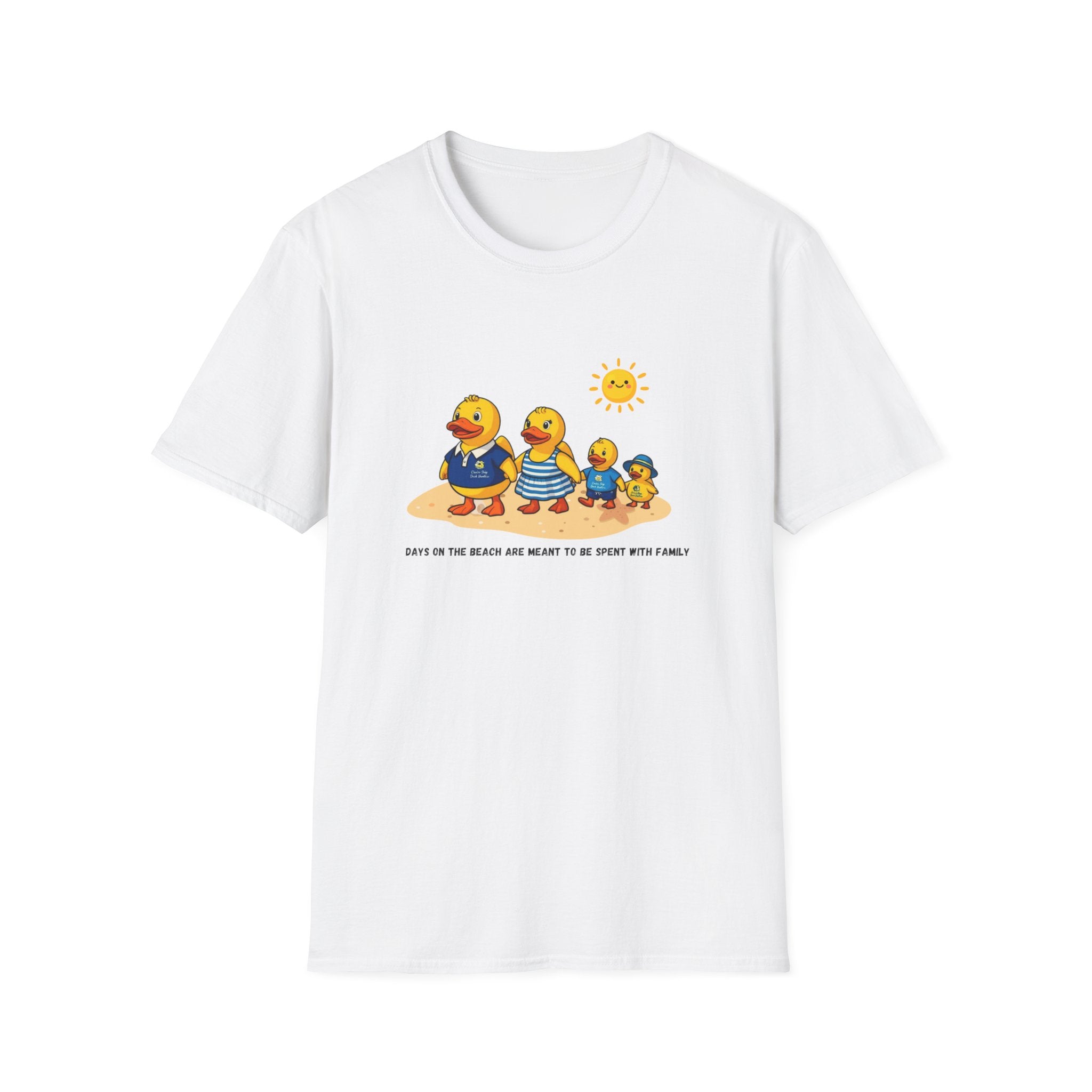 Rubber Duck Family Beach T-Shirt — Cute Sunny Ducks Graphic Tee