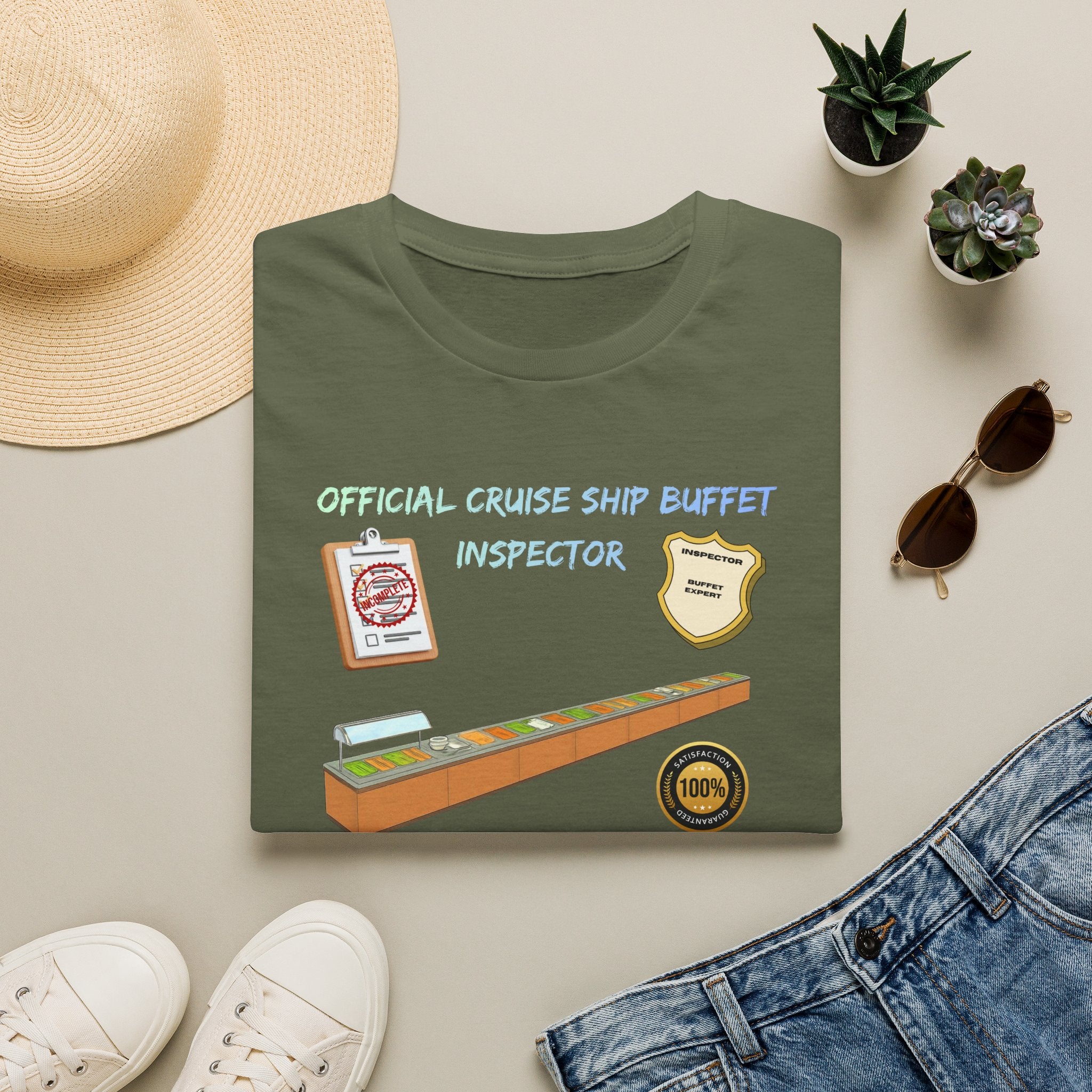 Cruise Ship Buffet Inspector T-Shirt — Funny Cruise Crew Vacation Tee