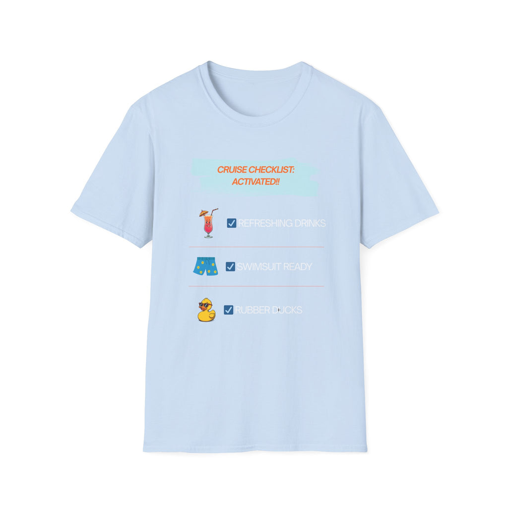 Cruise Checklist Activated T‑Shirt Male — Vacation Packing & Cruise Essentials Tee