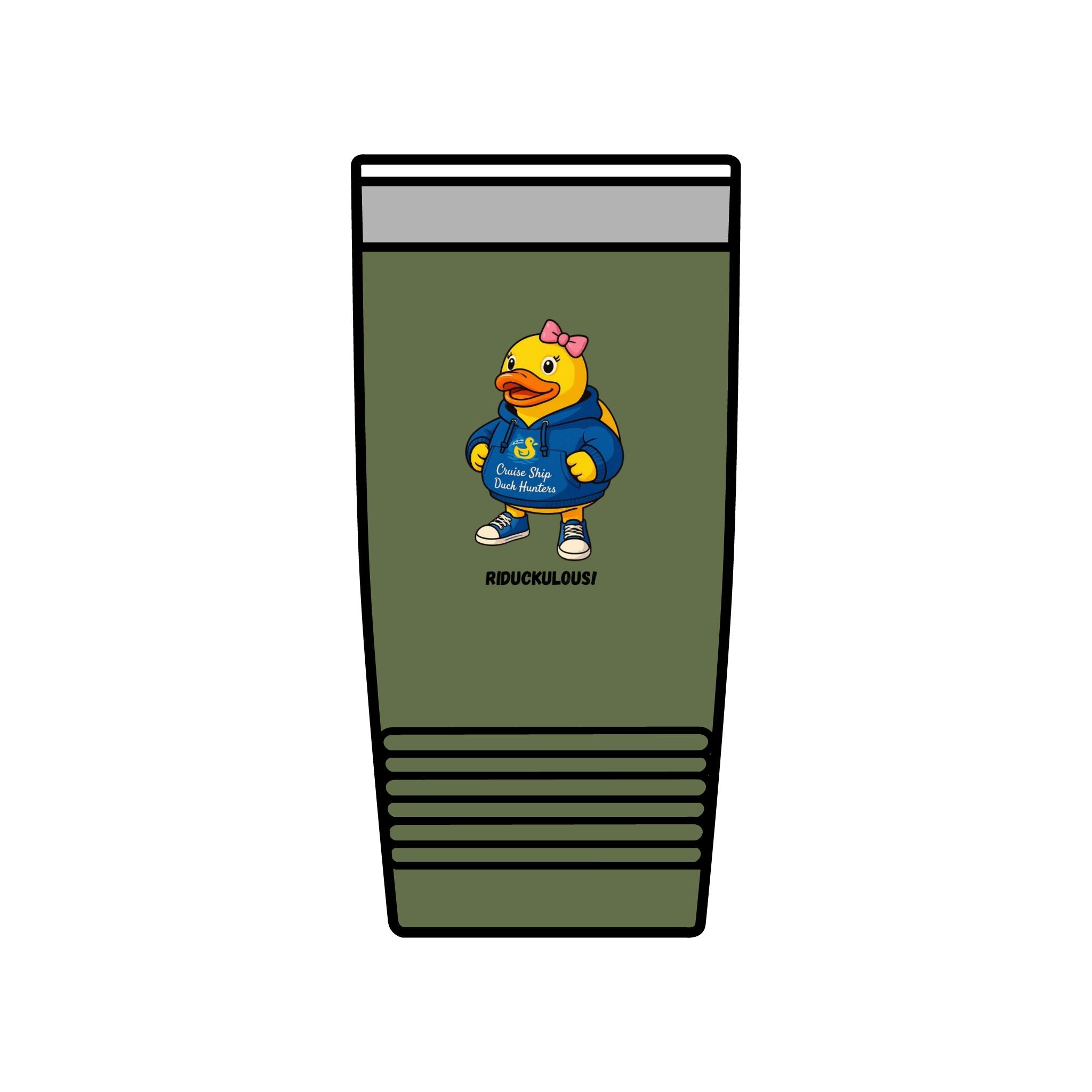 20oz Insulated Tumbler — Cute Duck Mascot Design ("Ridiculously")